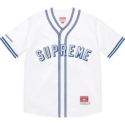 Supreme Mitchell & Ness Satin Baseball Jersey White - Supra Sneakers