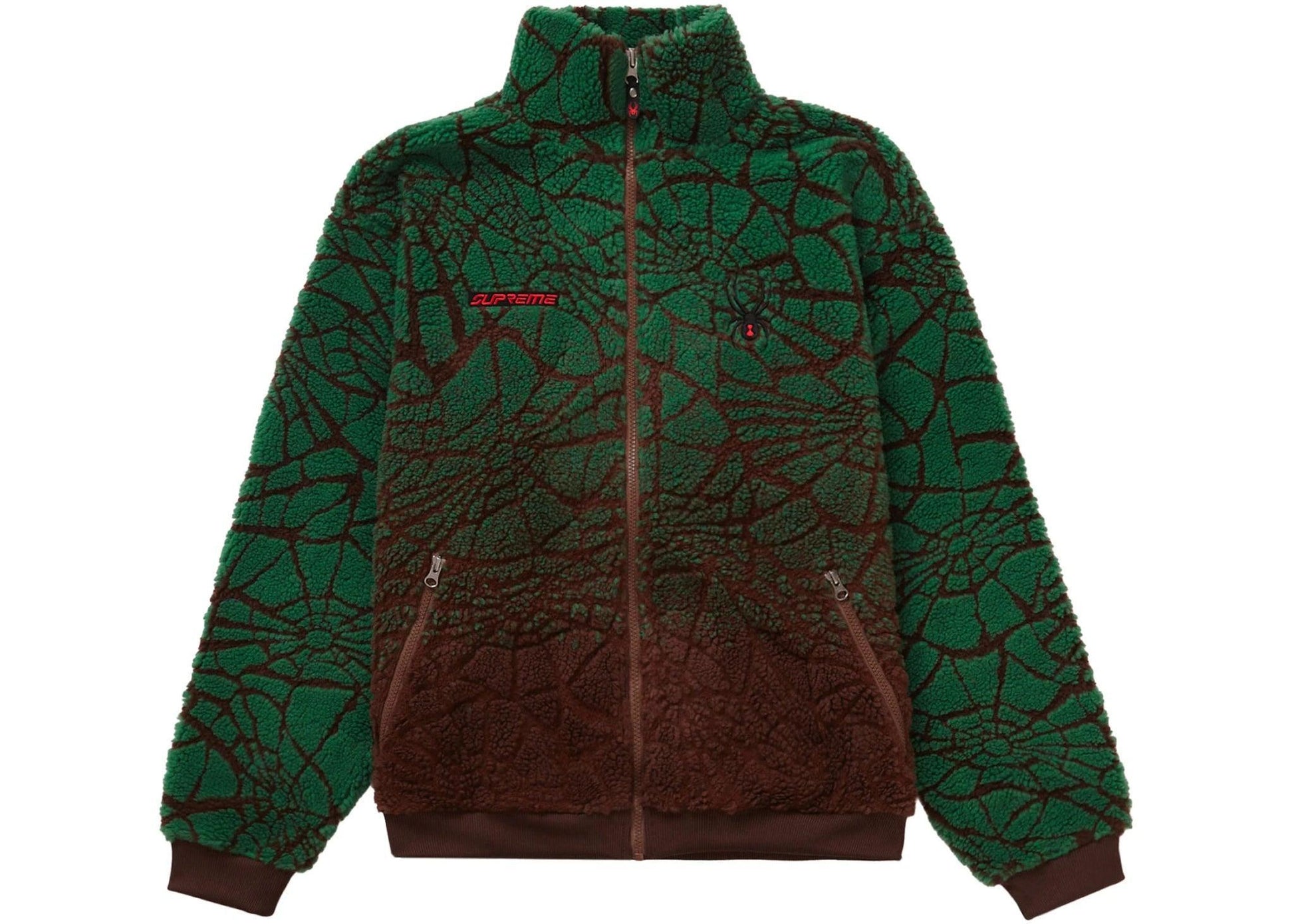 Supreme Spyder Web Polar Fleece Jacket Brown - Supra Sneakers