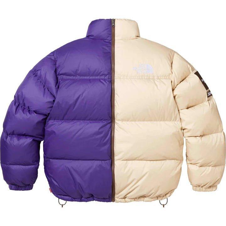 Supreme The North Face Split Nuptse Jacket Tan / Purple - Supra Sneakers