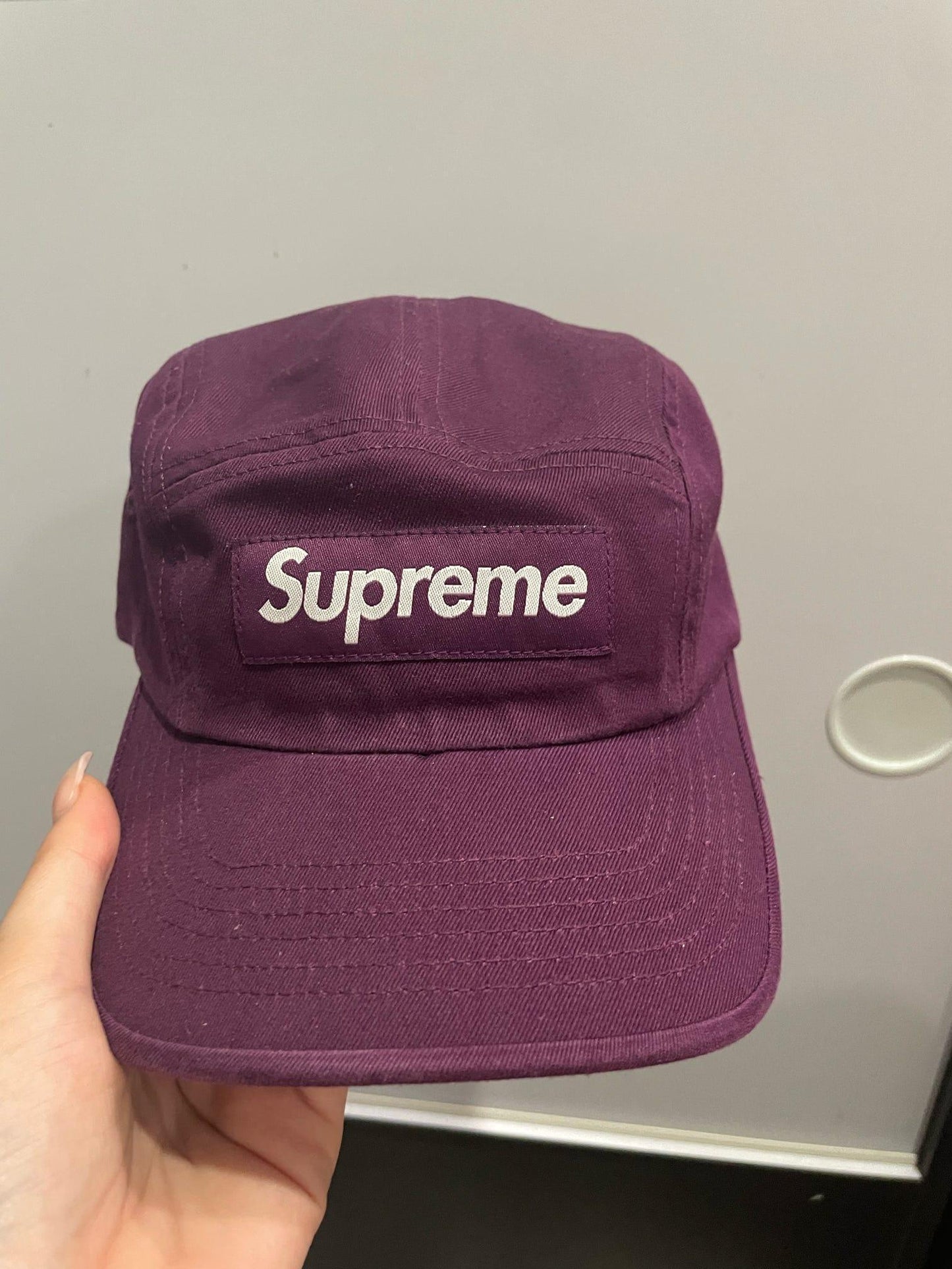 Supreme Washed Chino Twill Camp Cap (FW22) Dark Purple - Supra Sneakers