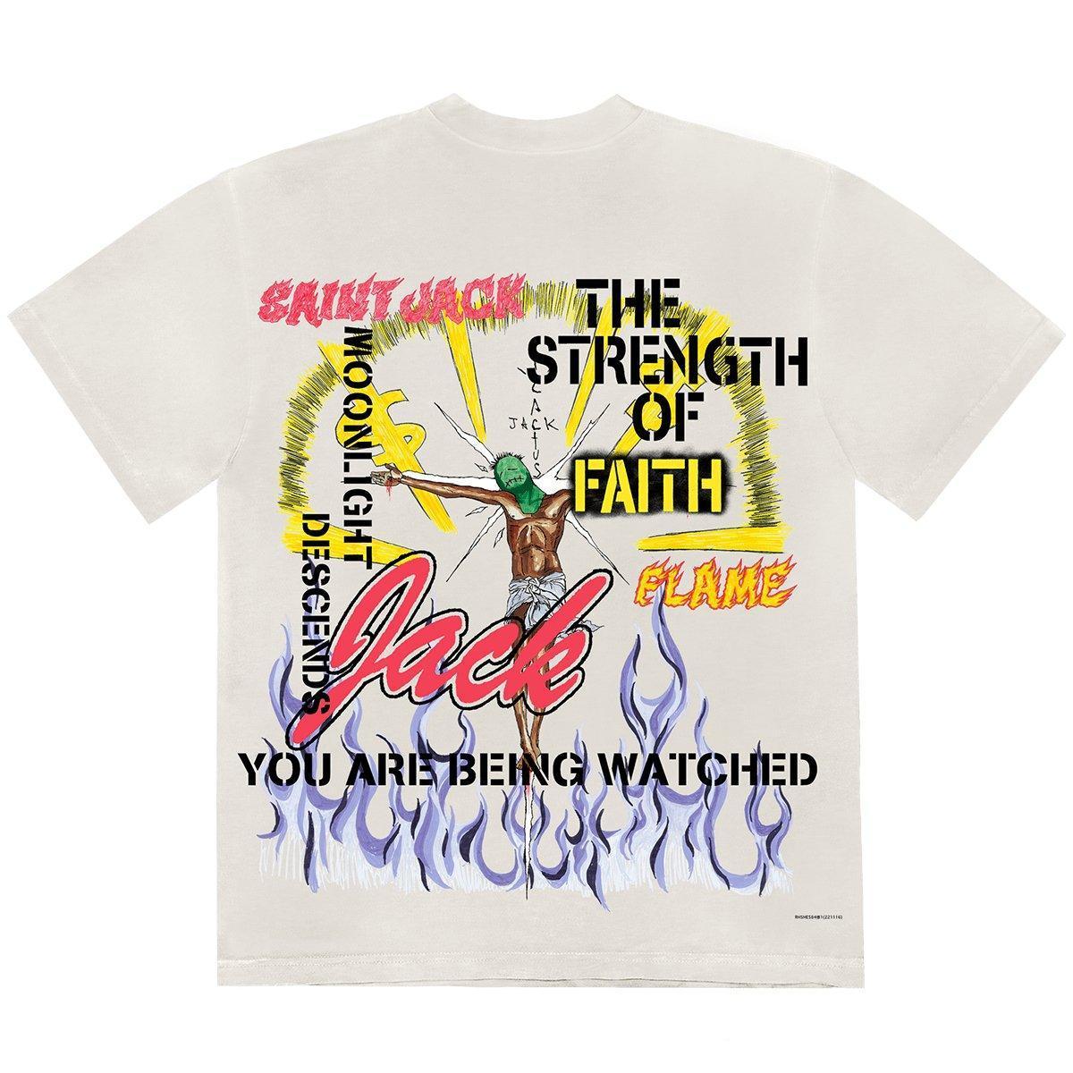 Travis Scott Cactus Jack Utopia x Saint Michael Faith Tee 3A White - Supra Sneakers