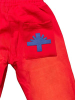 Vertabrae C-2 Sweat Pants Washed (Red & Blue) - Supra Sneakers - Image 4