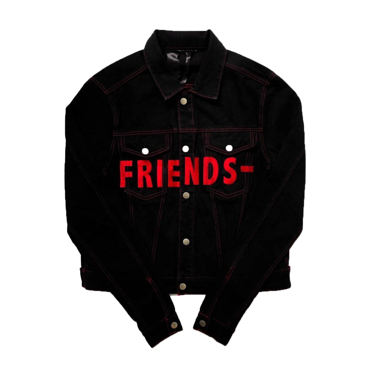 Vlone Friends Denim Jacket Black / Red - Supra Sneakers