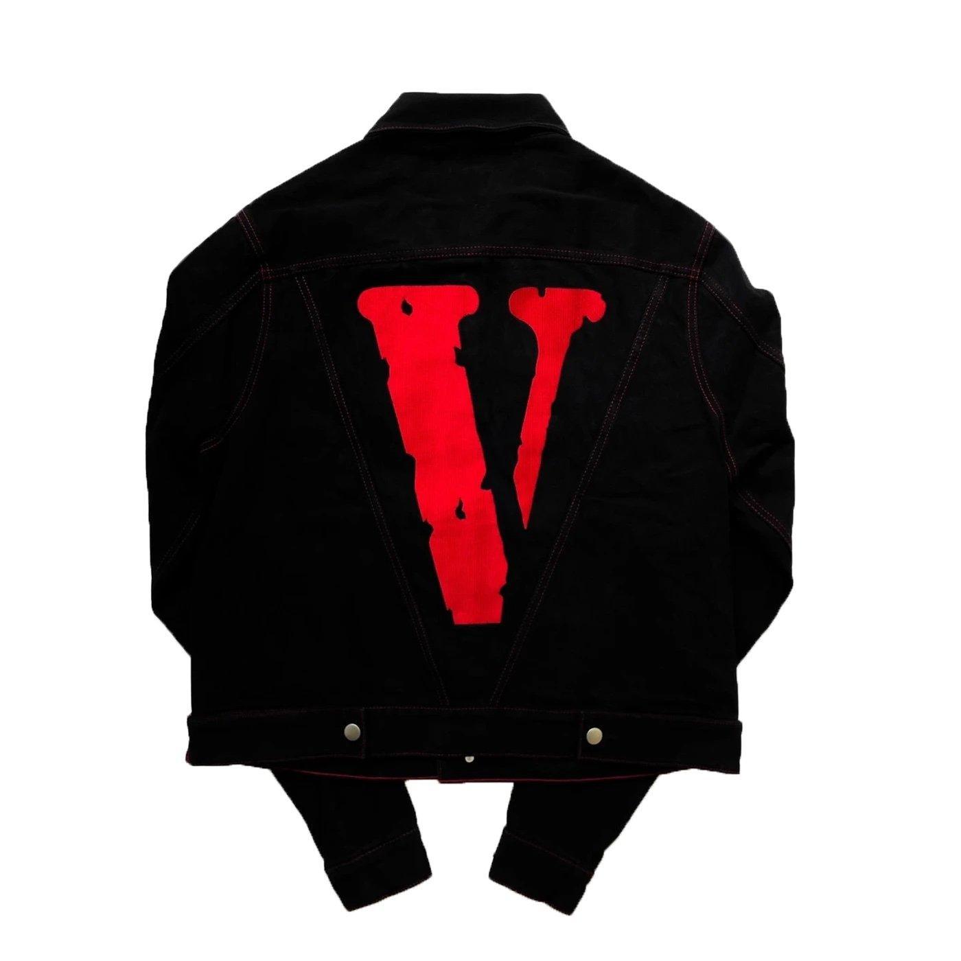 Vlone Friends Denim Jacket Black / Red - Supra Sneakers