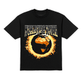 WWY T-shirt nera con stampa a fiamma